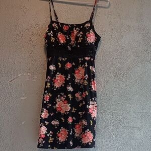 H&M Black Floral Mini Dress